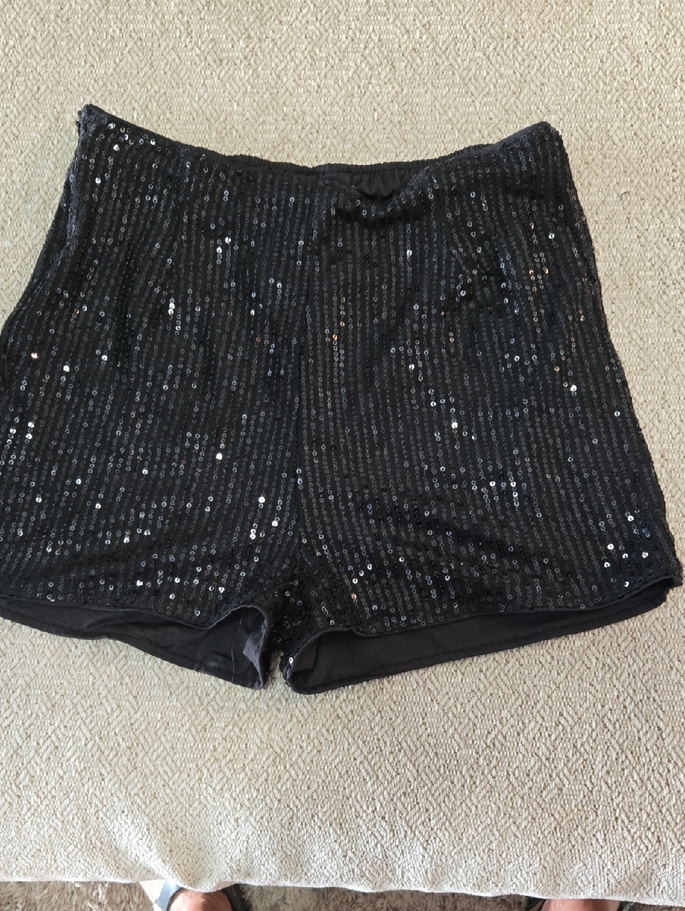 Black Sequin Party Shorts